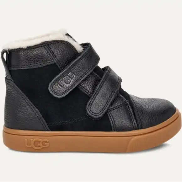 UGG | Rennon II High Top Sneaker Bootie New In Black Leather - Picture 3 of 13